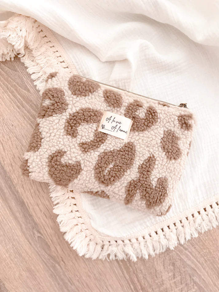 Pochette moumoute graou camel