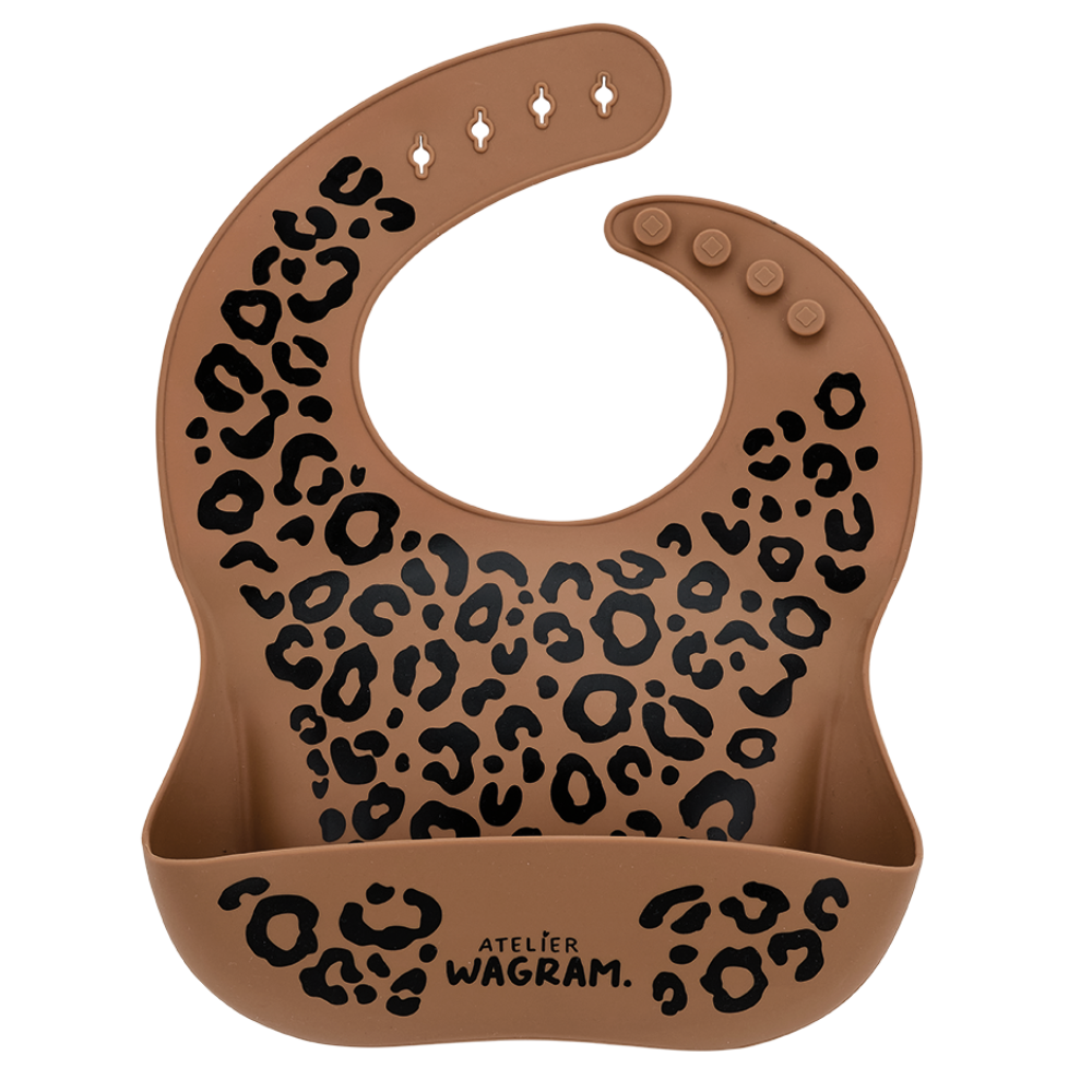 Bavoir silicone - CARAMEL LEOPARD