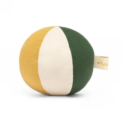 Balle tissu bébé 10 cm - Moutarde