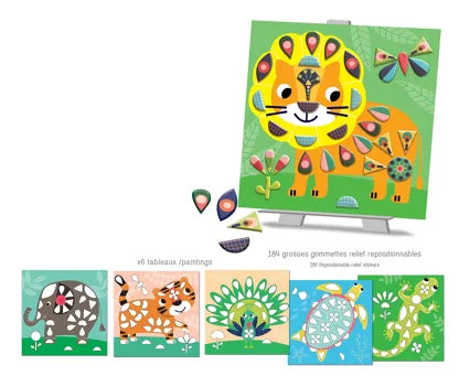 Activité manuelle GOMMETTES REPOSITIONNABLES "Dans ma savane"