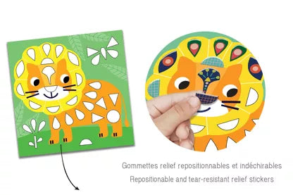 Activité manuelle GOMMETTES REPOSITIONNABLES "Dans ma savane"