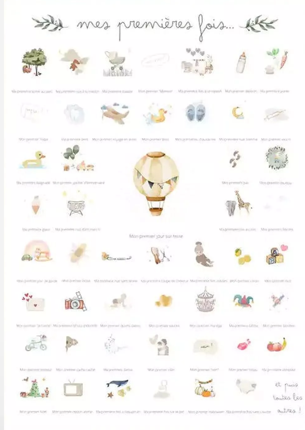 Coffret complet Mes Premières Fois - Affiche 'Classique' (Affiche + Tampon + Encrier + Porte-Affiche + Tube Cadeau)