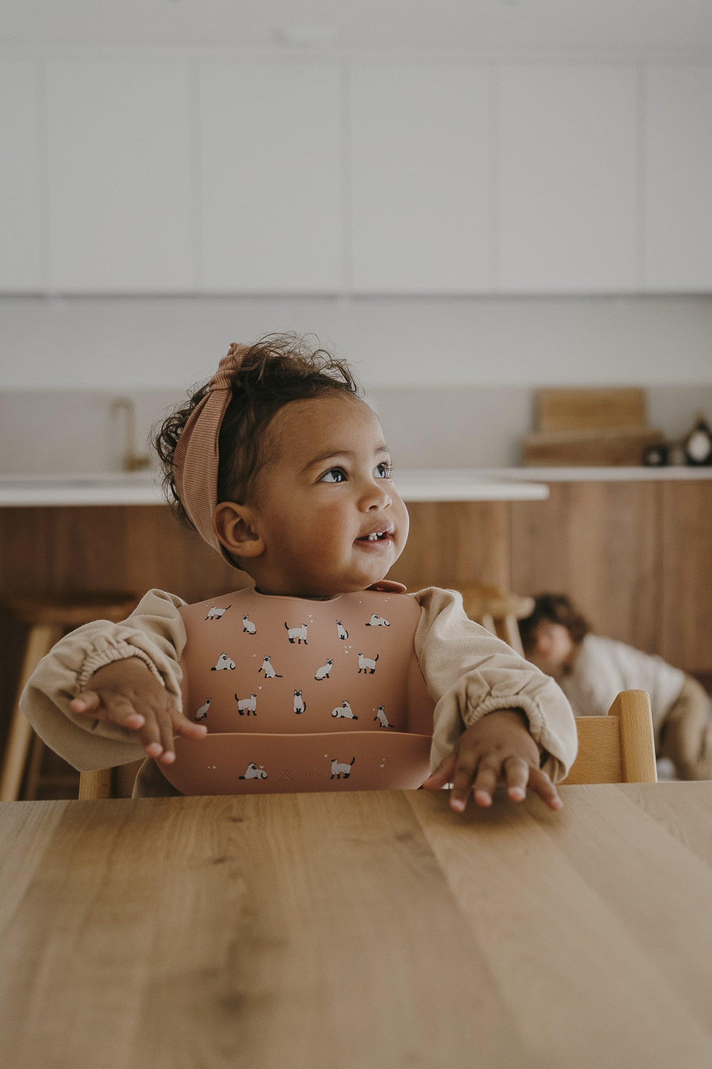 Bavoir en silicone - Minouche Rose