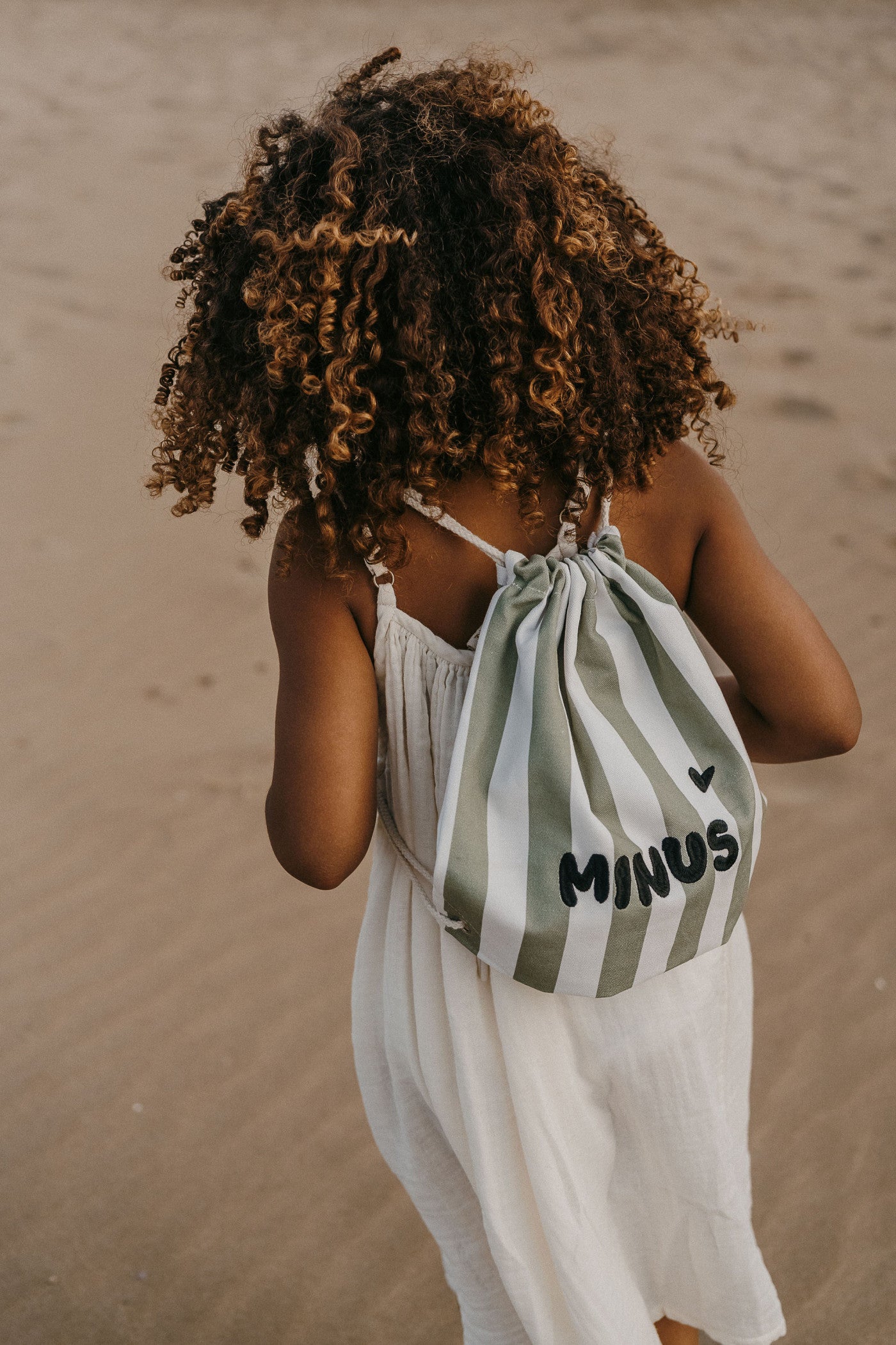 Sac à cordons - Rayure vert