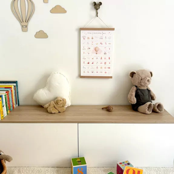 Coffret complet Mes Premières Fois - Affiche 'Bébé Rose' (Affiche + Tampon + Encrier + Porte-Affiche + Tube Cadeau)