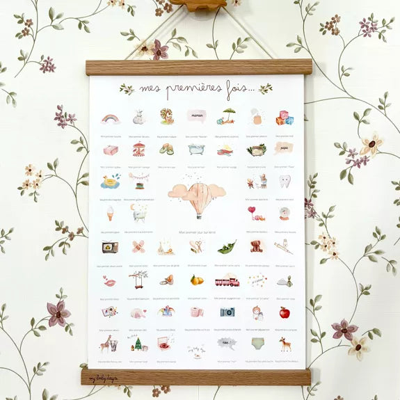 Coffret complet Mes Premières Fois - Affiche 'Soft Balloon' (Affiche + Tampon + Encrier + Porte-Affiche + Tube Cadeau)