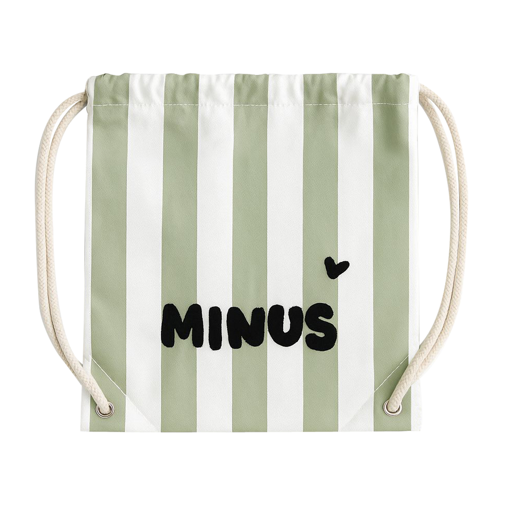 Sac à cordons - Rayure vert