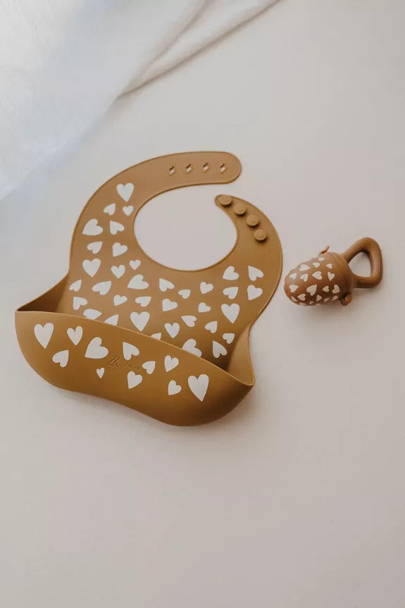 Bavoir en silicone - Fall in love Camel