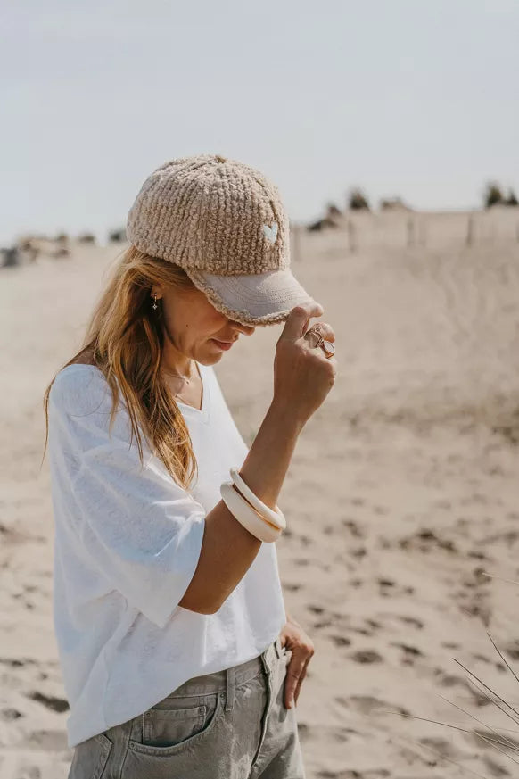 Casquette adulte mi-saison LOVE - beige