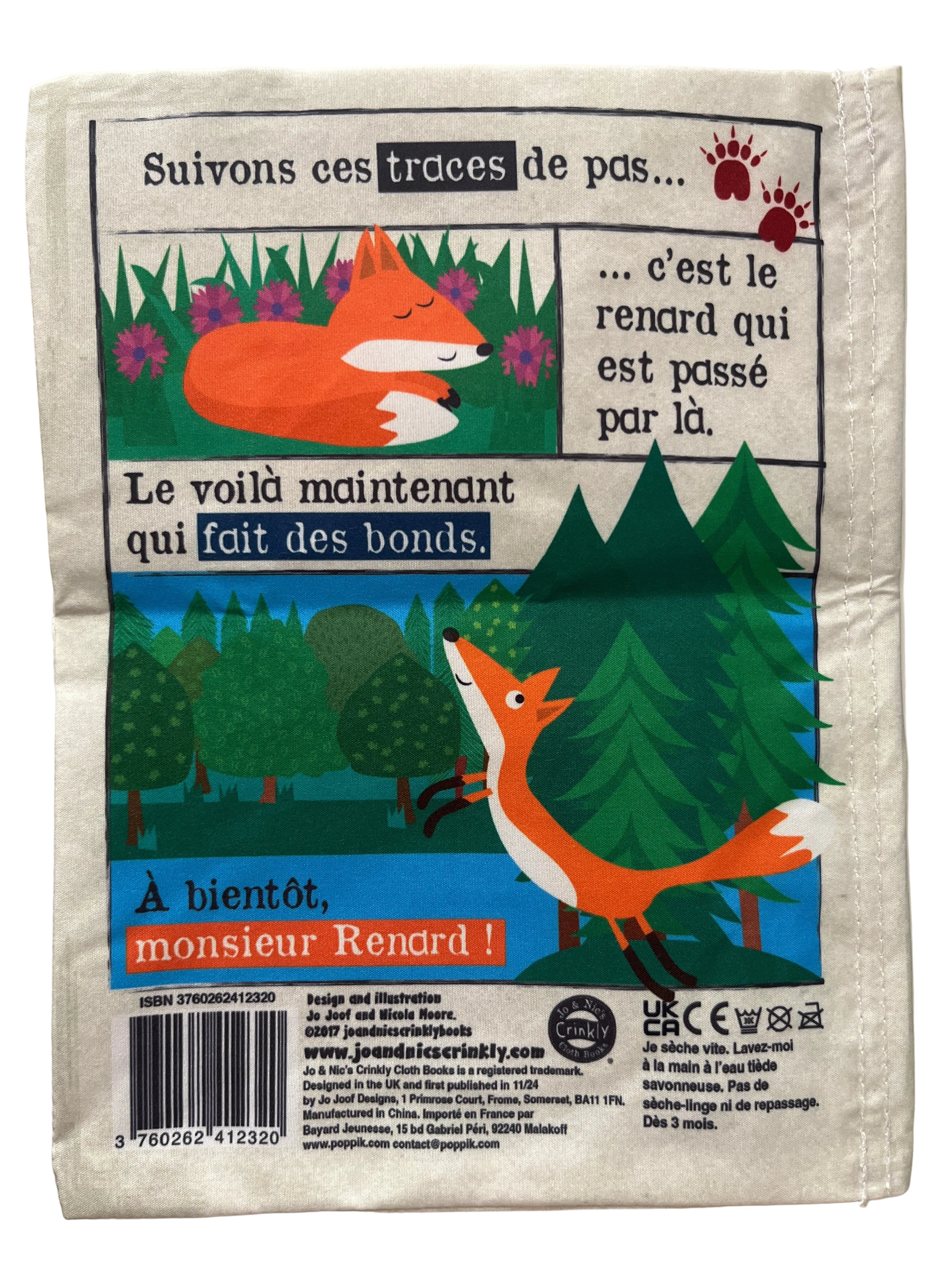 CRINKLY Mon premier livre bébé en tissu QUI SE CACHE DANS LA FORÊT (dès 3 mois)