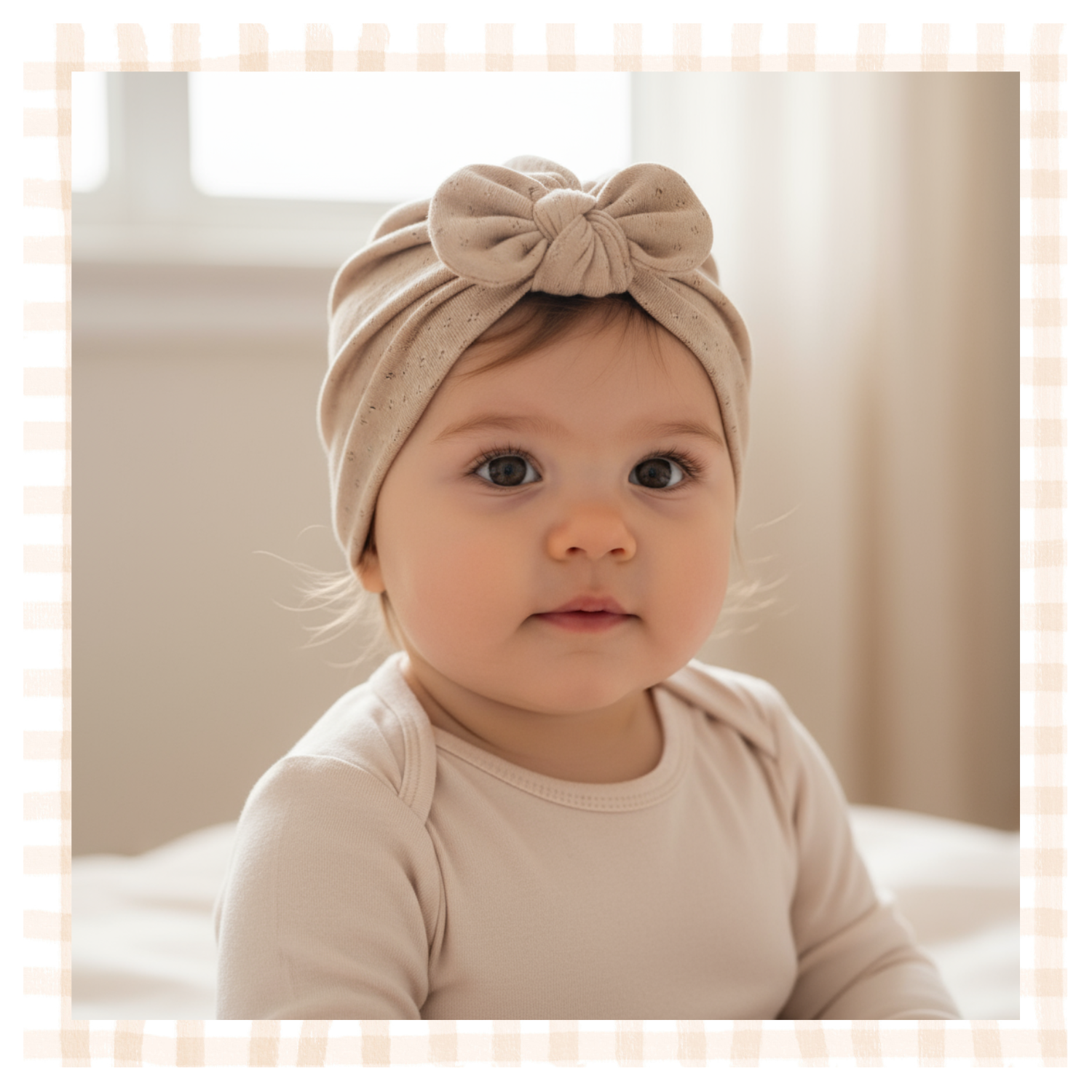 BONNET JERSEY POINTELLE Beige dès 6 mois