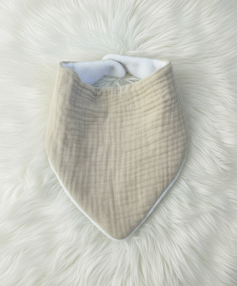 Bavoir bandana gaze de coton - lin