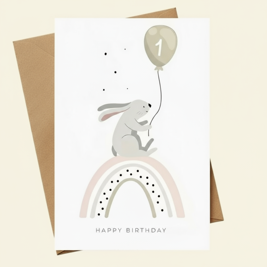 Carte d’anniversaire Lapin 1er Anniversaire