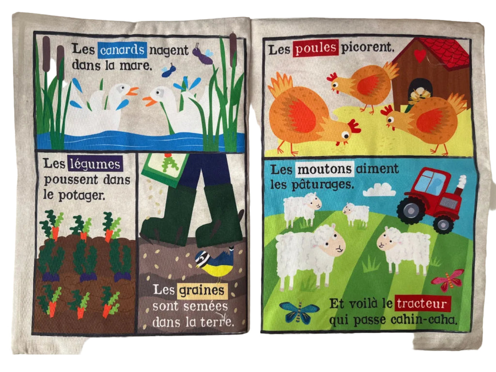 CRINKLY Mon premier livre bébé en tissu ANIMAUX DE LA FERME (dès 3 mois)