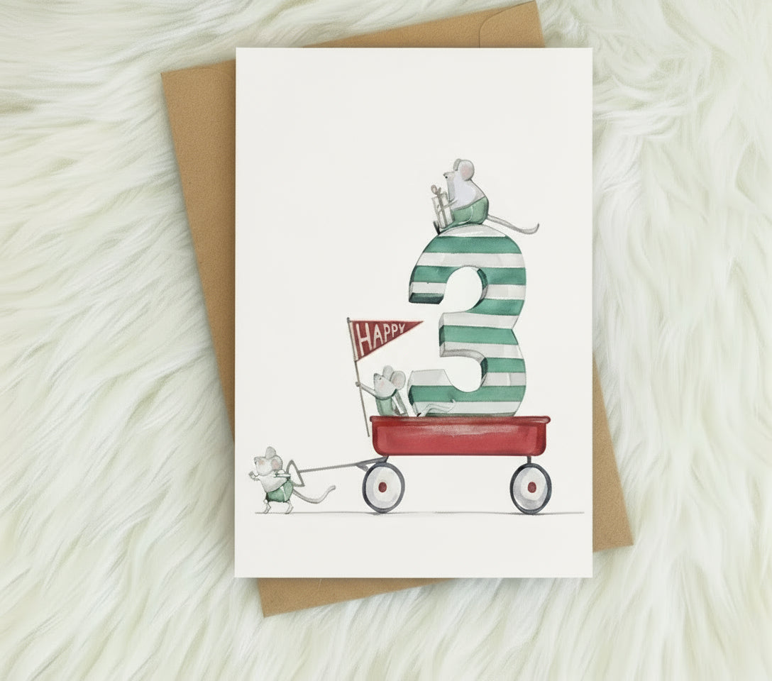 Carte anniversaire 3 ans