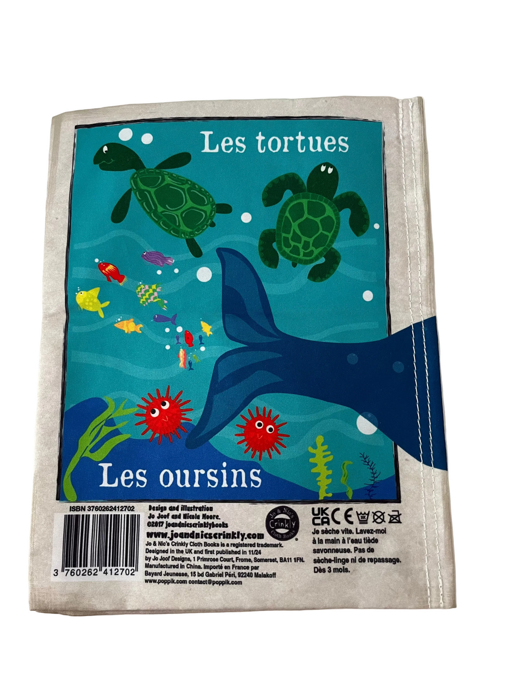 CRINKLY Mon premier livre bébé en tissu SOUS LA MER (dès 3 mois)