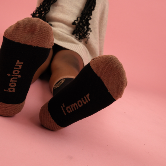 Chaussettes enfant rouge / rose