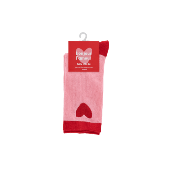 Chaussettes enfant rose / rouge