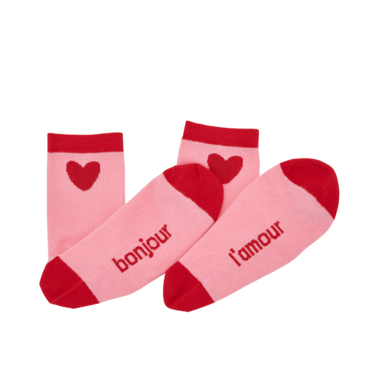 Chaussettes enfant rose / rouge