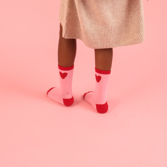 Chaussettes enfant rose / rouge