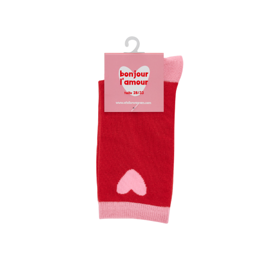 Chaussettes enfant rouge / rose