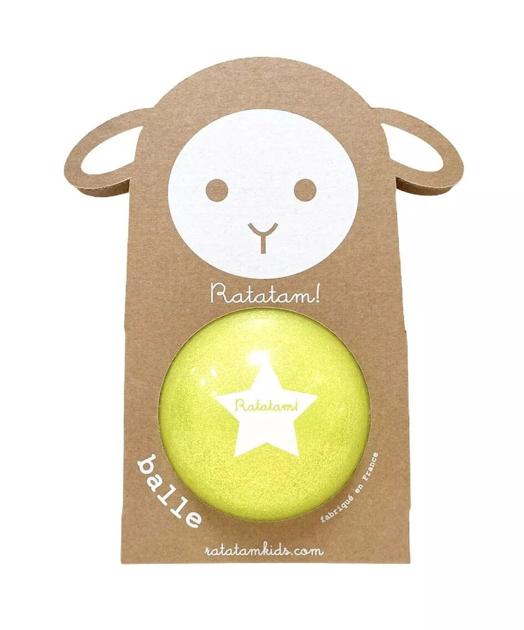 Ballon Mouton Pailleté 10 cm - jaune