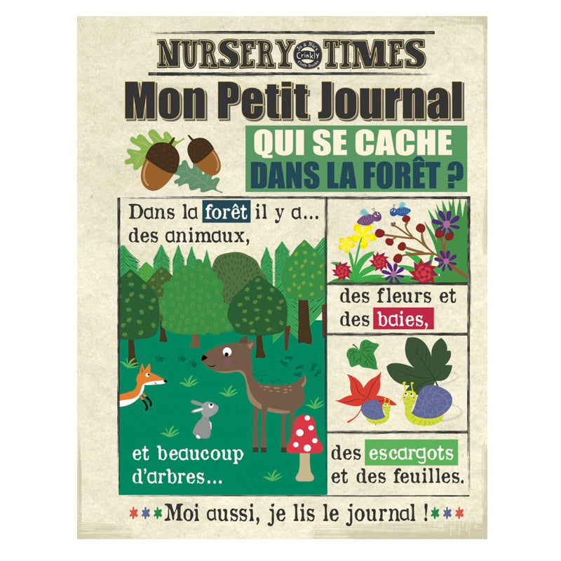 CRINKLY Mon premier livre bébé en tissu QUI SE CACHE DANS LA FORÊT (dès 3 mois)