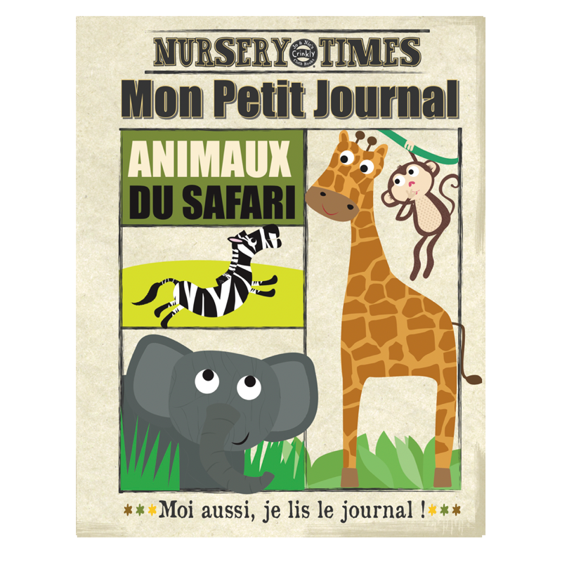 CRINKLY Mon premier livre bébé en tissu ANIMAUX DU SAFARI (dès 3 mois)