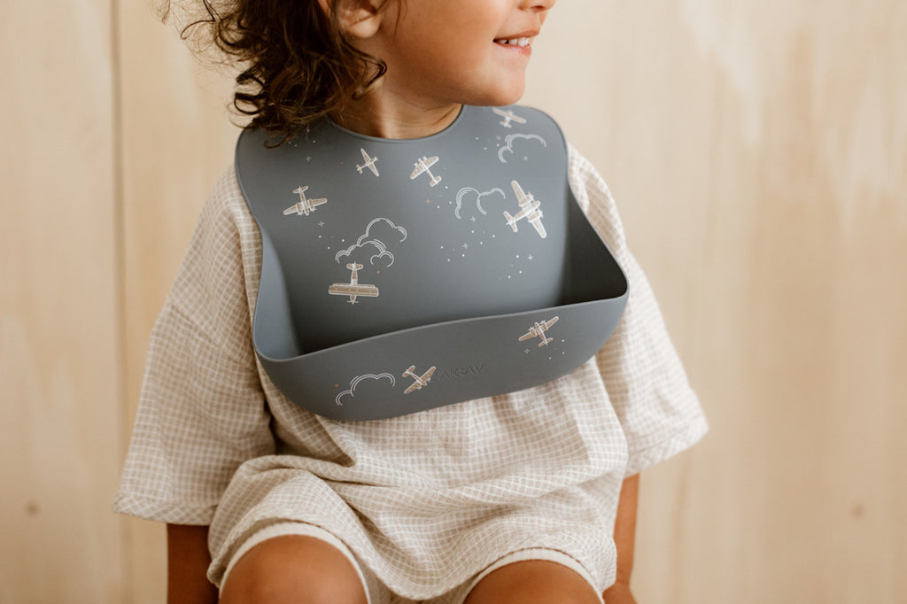 Bavoir en silicone - Aviateur