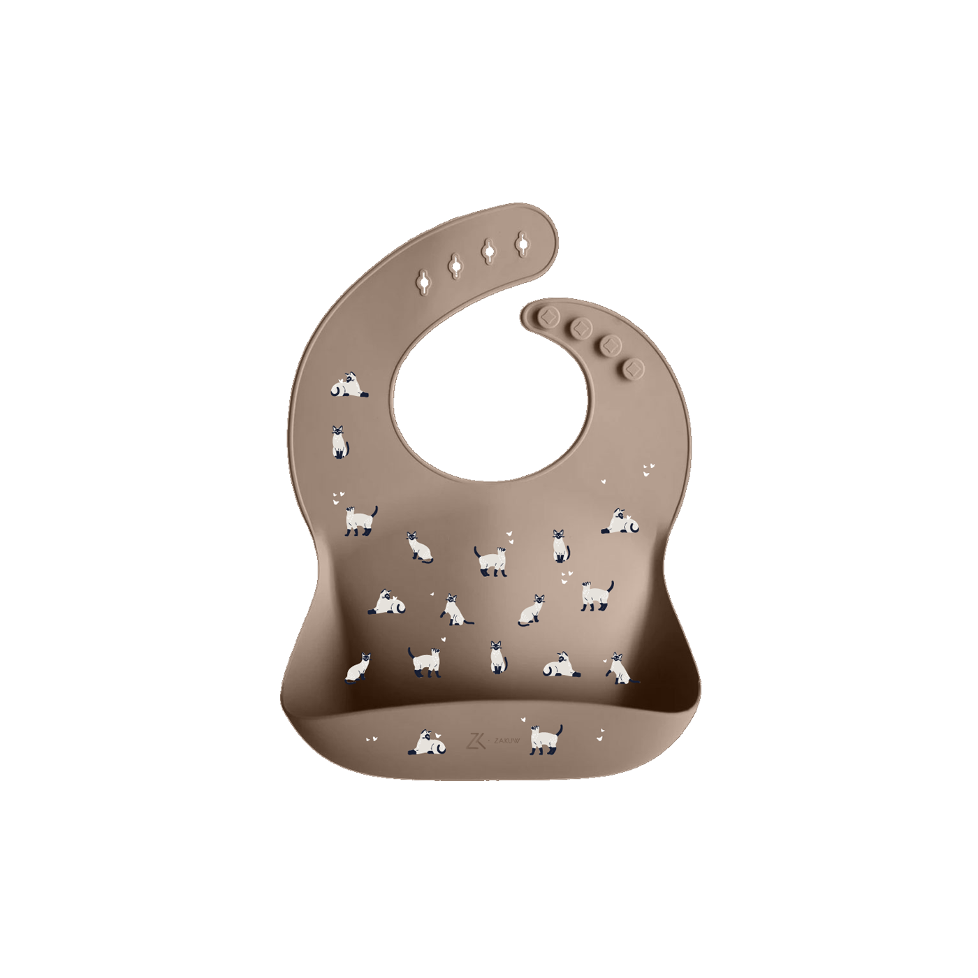Bavoir en silicone - Minouche Taupe