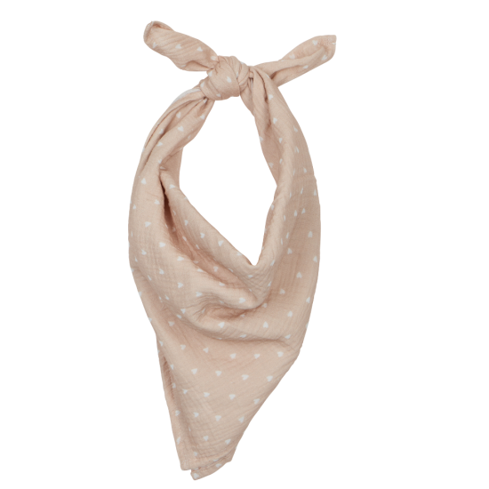 Foulard - Gaze Beige petit cœurs