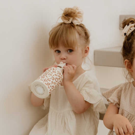 Gourde acier inox Crème Léopard