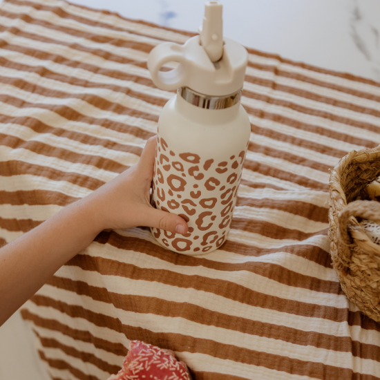 Gourde acier inox Crème Léopard